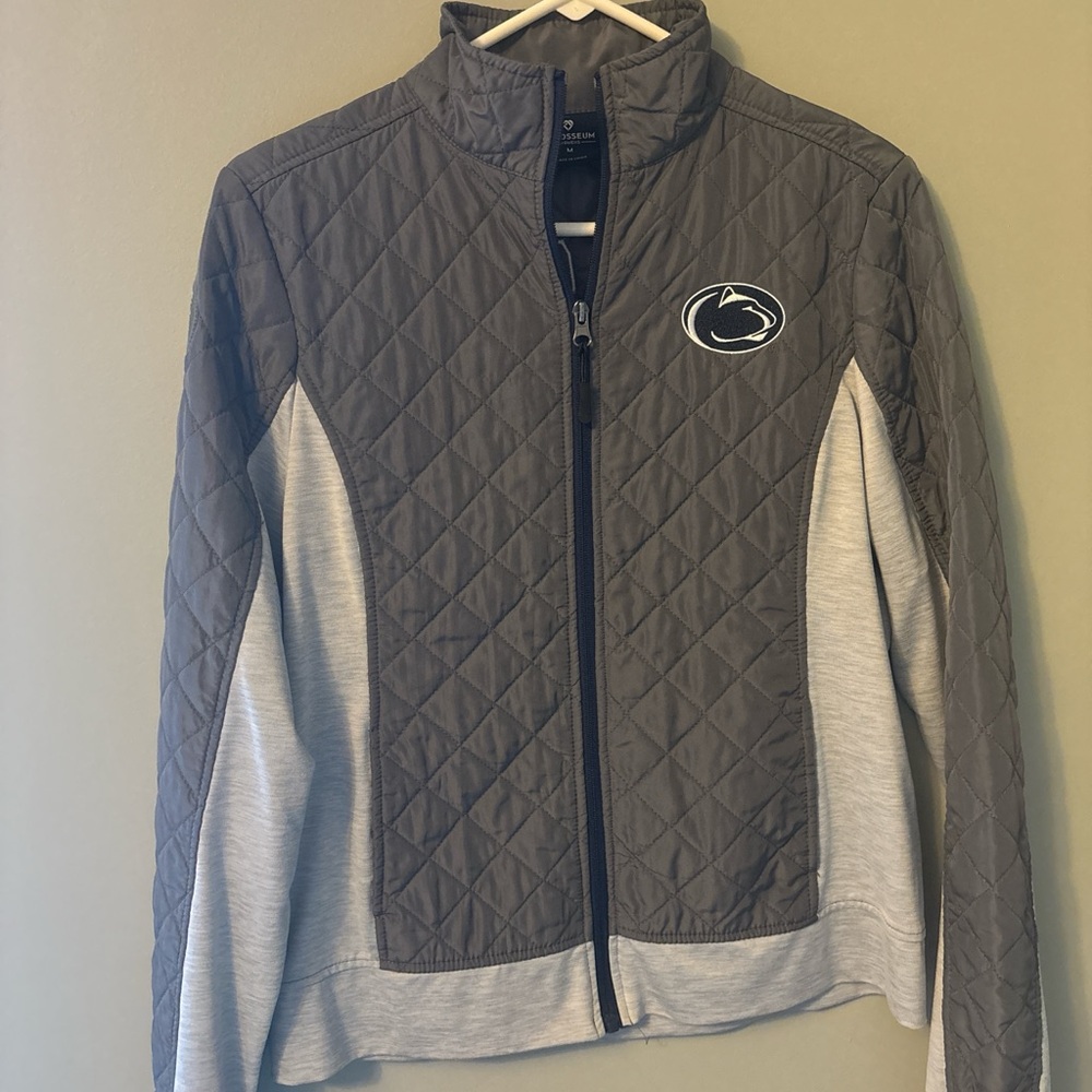 Colosseum Gray Quilted Women's Varsity Jacket
